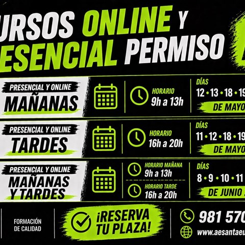 CURSO PRESENCIAL Y ONLINE FORMACION TEORICA PERMISO B