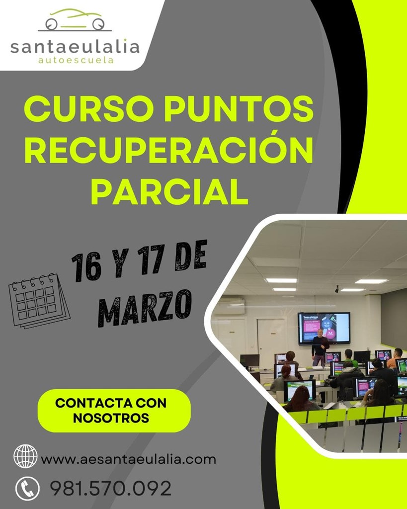 Foto 1 CURSO RECUPERACIÓN PUNTOS PARCIAL