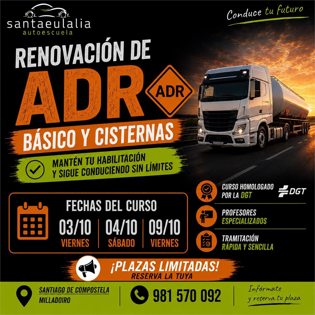 Foto 1 CURSO RENOVACIÓN ADR BÁSICO Y CISTERNAS