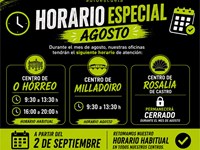 HORARIO ESPECIAL · MES DE AGOSTO