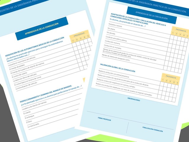 Tráfico actualiza las fichas de seguimiento de enseñanza de los permisos de conducir